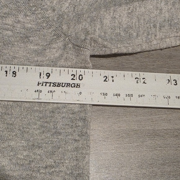 Eileen Fisher Sweater Womens Large Sequined V-neck Gray Organic Cotton/Cashmere - Picture 8 of 9